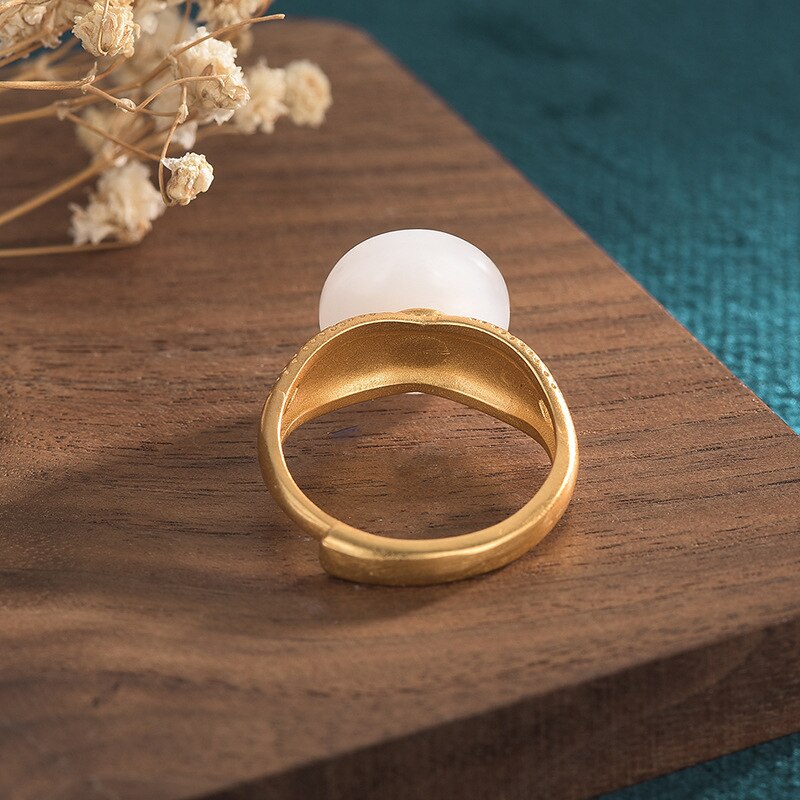 Bague Pi Chinois Blanc Taille Réglable