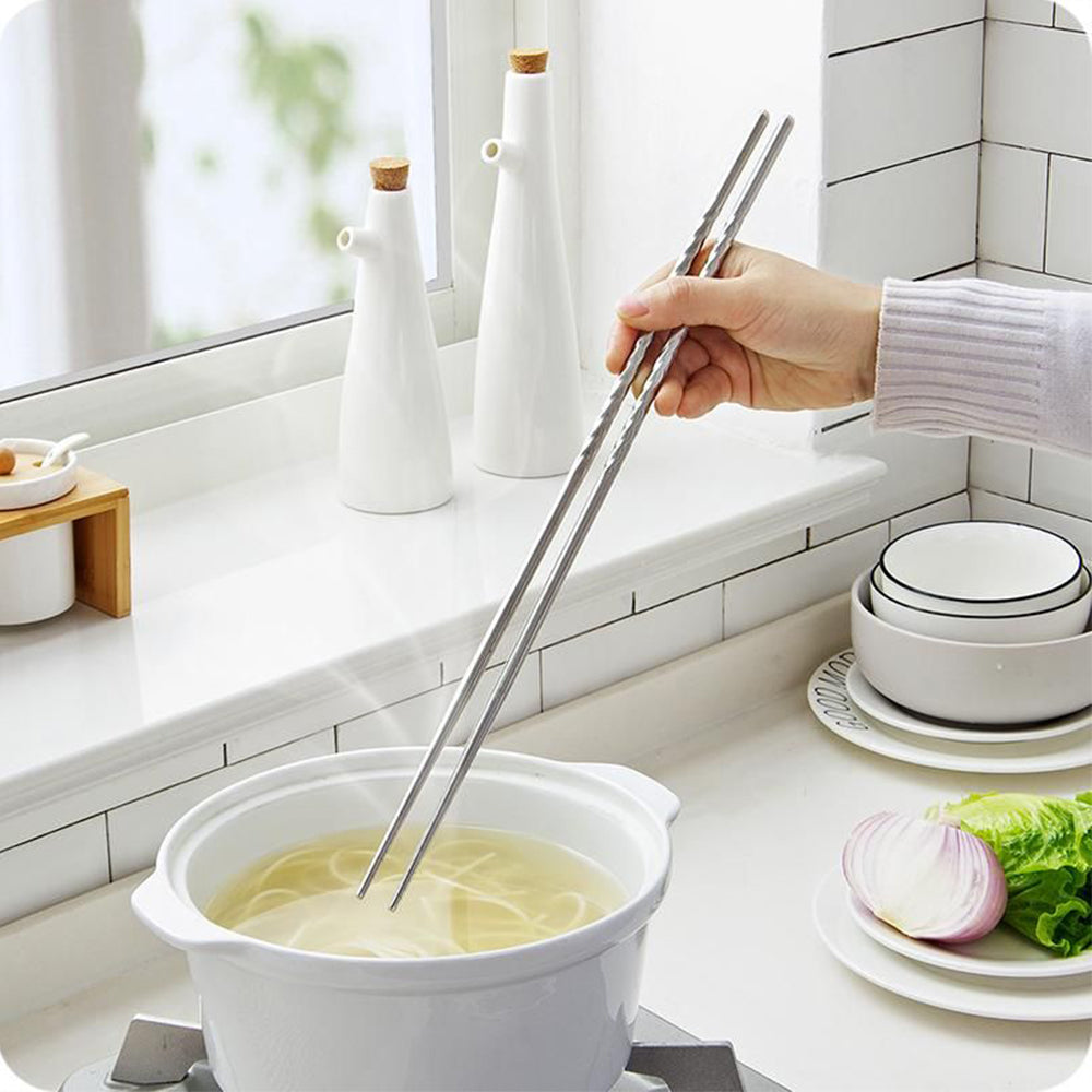 5 Paires de Baguettes Chinoise Argent INOX 304 18/10 Réutilisable Métal  Creux Forme Carree pour Sushi Dîner Set de Vaisselle : : Cuisine  et Maison