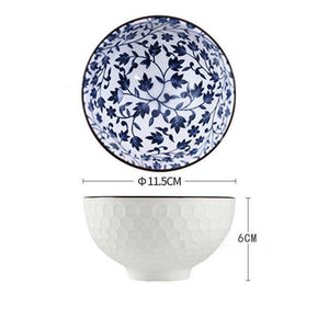 Bol Chinois Bleu Et Blanc Vaisselle Porcelaine Céramique Terre Cuite