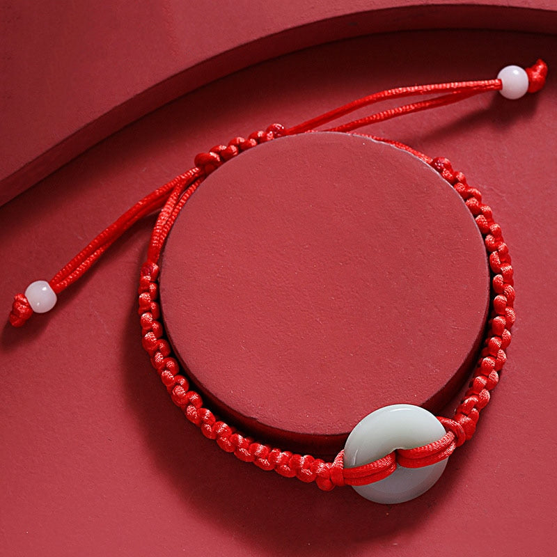 Bracelet Rouge Chinois Disque Bi