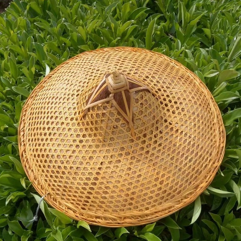 Chapeaux chinois en bambou Coolie : 3 pièces chapeau asiatique japonais  tissé chapeau de paille chapeau de fermier vietnamien chapeau de fermier