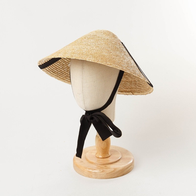 Chapeaux chinois en bambou Coolie : 3 pièces chapeau asiatique japonais  tissé chapeau de paille chapeau de fermier vietnamien chapeau de fermier