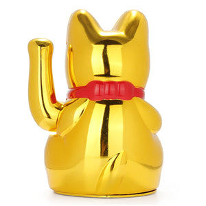Chat Chinois Doré Plastique Décoration Orientale Zen