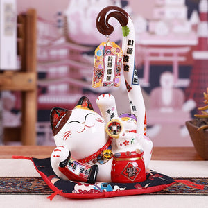 Chat Chinois Maneki Neko Porcelaine De Chine Statue Décorative