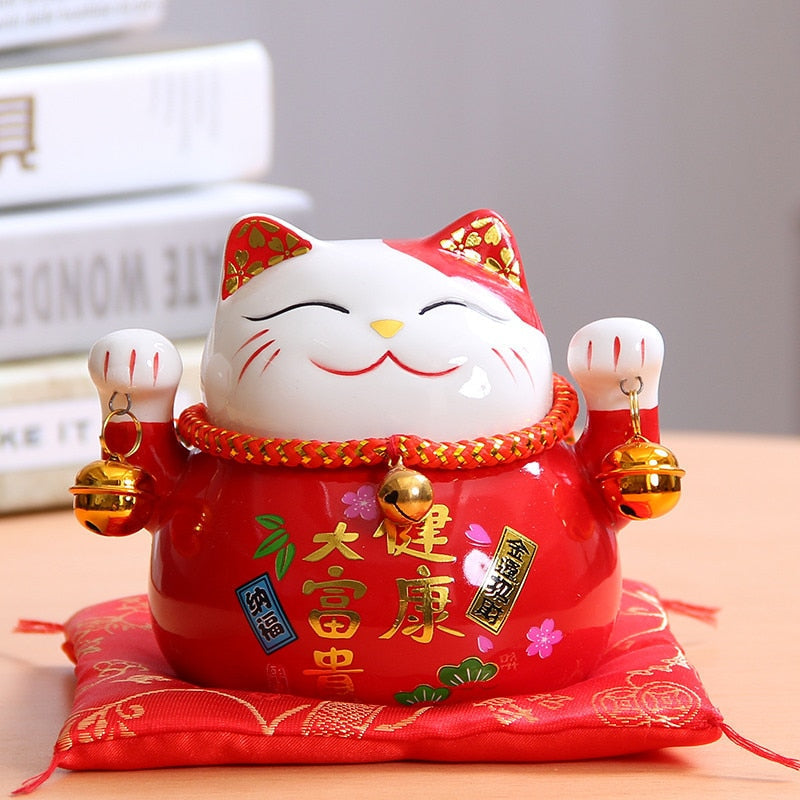 Chat Porte Bonheur Chinois Rouge Univers Chinois