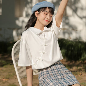 Chemise Femme Style Chinois Couleur Blanche