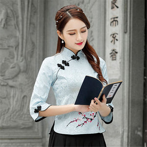 Chemisier Chinois Traditionnel Col À Nouer