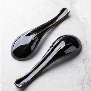 Cuillère À Fondue Chinoise Noir Et Bleu Vaisselle Et Couvert