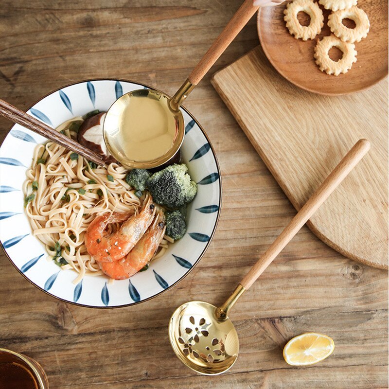6 Cuillères à Soupe Chinoises En Porcelaine Bleue Rétro - Cuillères Ramen Et Pho Sixfolo
