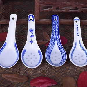 Cuillère Chinoise Porcelaine Blanche Style Ming Ramen Sushi Nouille