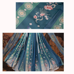Hanfu Bleu tissu fin et léger