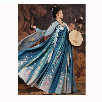 Hanfu Bleu pour cérémonie traditionnel chinoise
