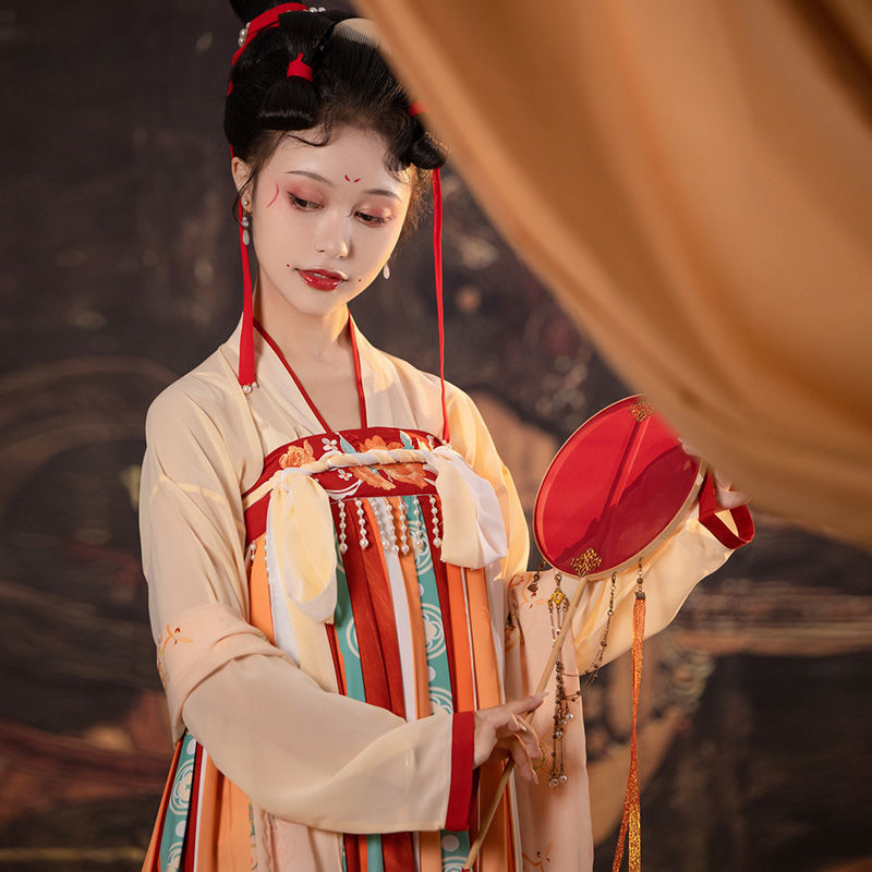 Hanfu Orange Costume Traditionnel Chinois
