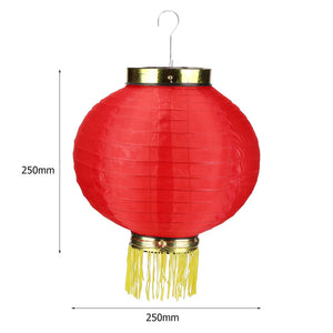 Lampion Chinois Tissu Rouge Et Or Oriental Asiatique Abat-Jour