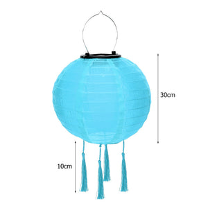 Lanterne Chinoise Extérieur Solaire Bleue