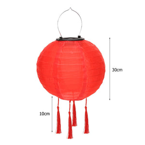 Lanterne Chinoise Extérieur Solaire Papier Rouge