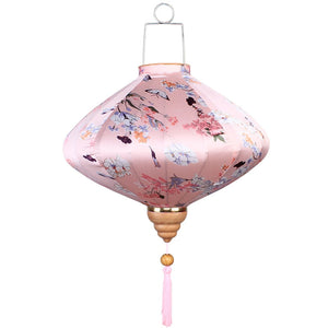 Lanterne Chinoise Rose Toile De Soie