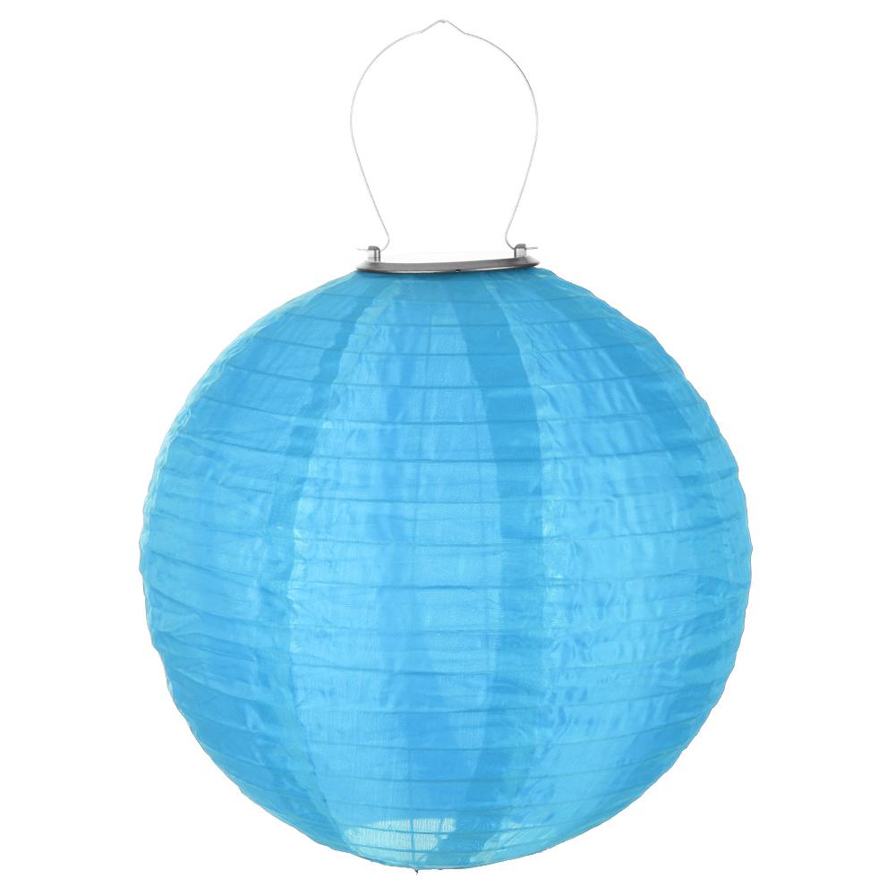 Lanterne Chinoise Solaire Bleu Vif Ornement