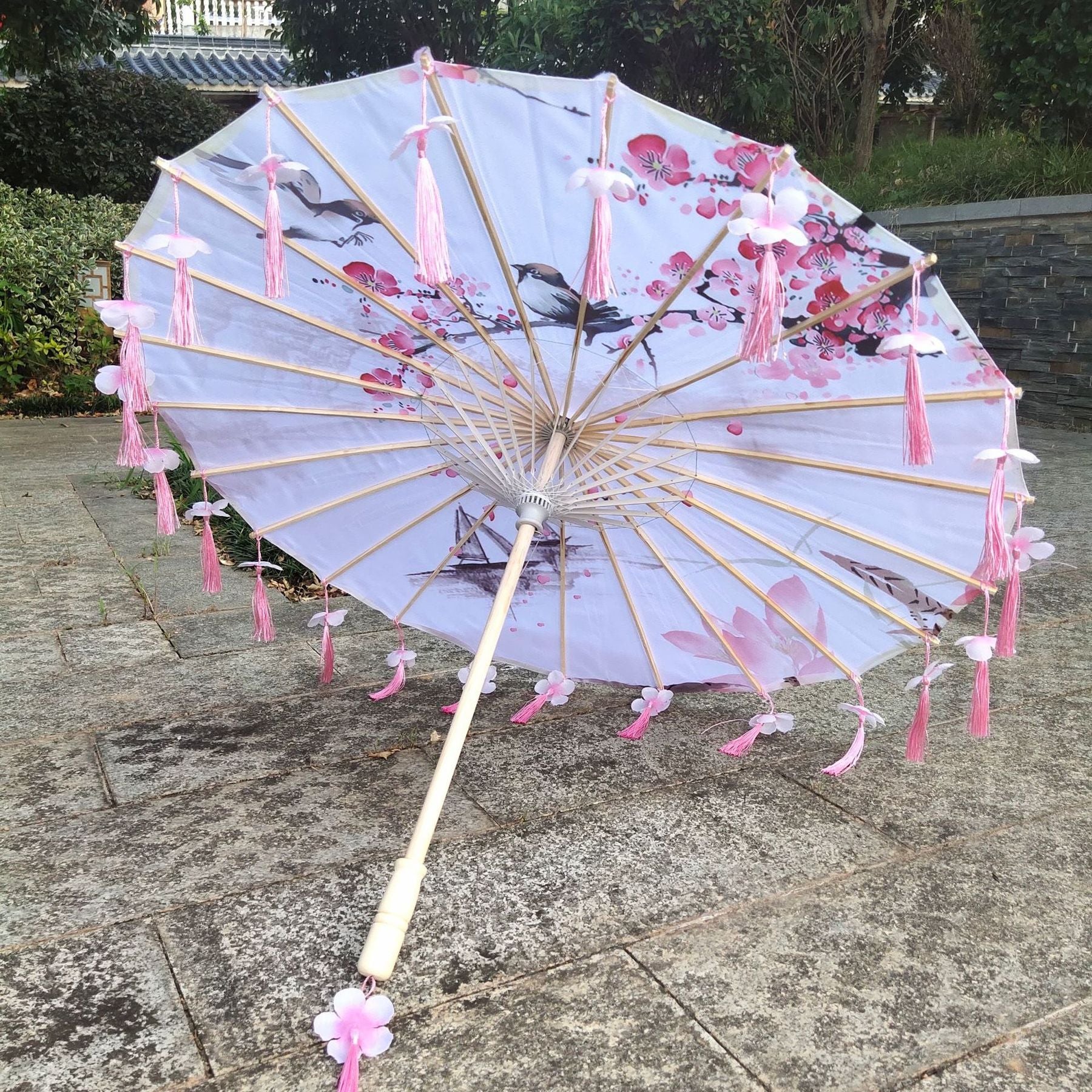 10 Parapluies En Papier Huilé Blanc - 60 Cm - Pour Décoration Mariage, Fête, DIY