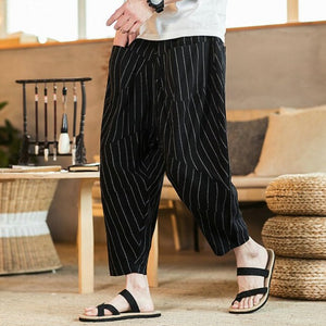 Pantalon Chinois à Rayures Très Doux