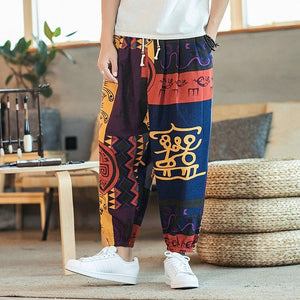 Pantalon Motif Chinois Confortable Et Doux