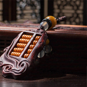 Pendentif Boulier Chinois Bois Rouge