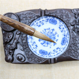 Pinceau Chinois Ancien Eco-Durable 100 % Naturel Avec Hampes En Bois
