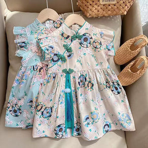 Robe Chinoise Bébé Fendue Sans Manches