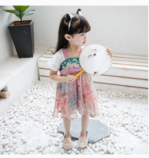 Robe Chinoise Bébé Fille De 1 À 6 Ans Mi-Longue Évasée