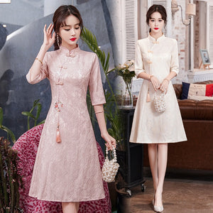 Robe Chinoise De Mariage Rose Pêche Ou Orange Abricot