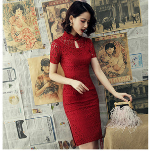 Robe Chinoise Dentelle Femme Cheongsam Qipao