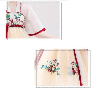 Robe Chinoise Fille Avec Broderie