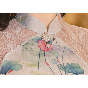 Robe Chinoise Longue Blanche Vêtement Femme Style Asiatique Oriental
