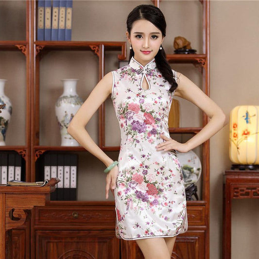 Robe Chinoise Sans Manches