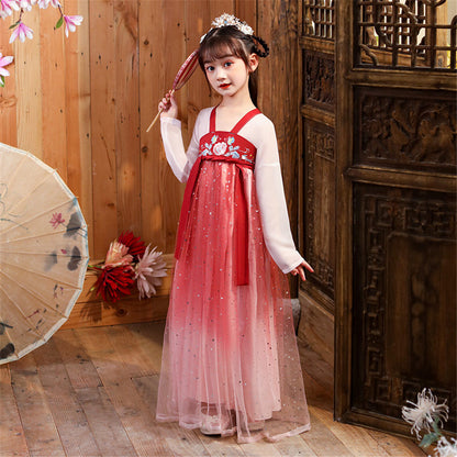 Robe Princesse Chinoise Rouge Avec Tulle