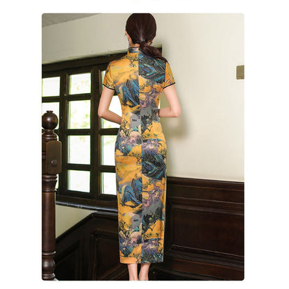 Robe Style Chinoise Qipao Jaune