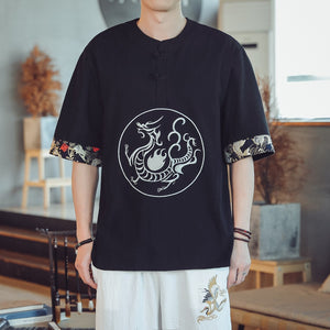 T-shirt Dragon Chinois Couleur Noire