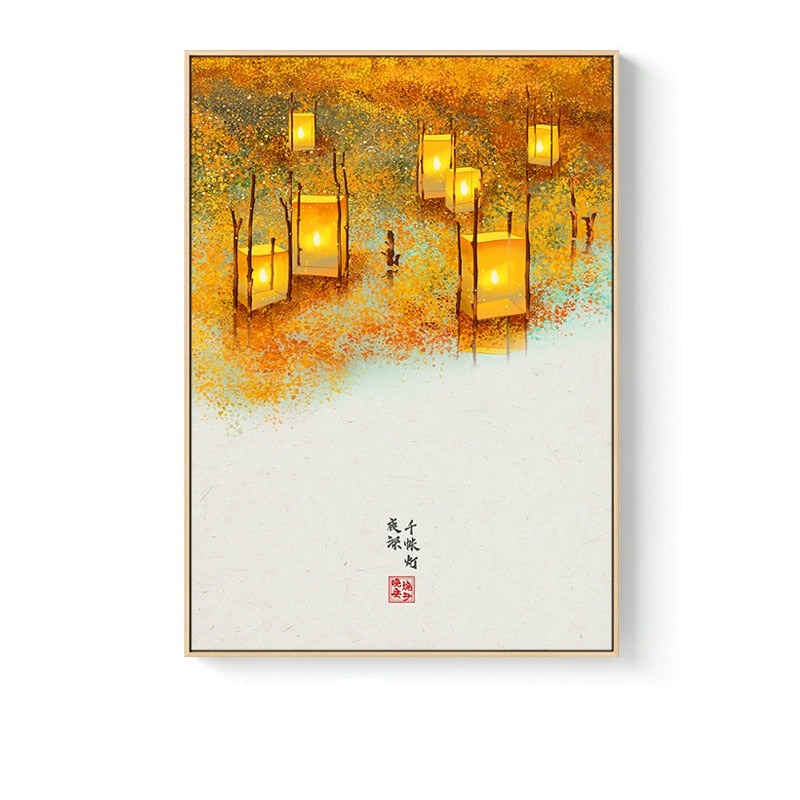 Tableau Art Chinois Décoration Feng-shui Asiatique Orientale Et Murale
