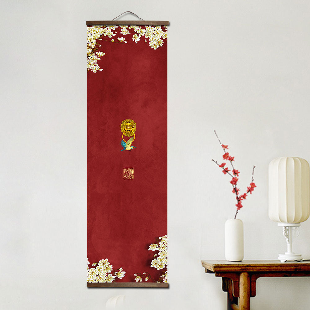 Tableau Chinois Rouge Toile De Coton Avec Impression Numérique