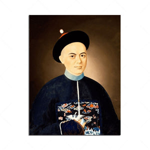 Tableau Dignitaire Chinois Peinture
