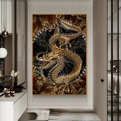 Tableau Dragon Chinois Toile Murale Imprimée