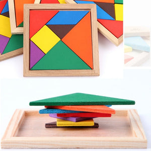 Tangram Carré 7 Pièce En Bois