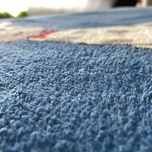 Tapis Chinois Rond En Laine De Couleur Bleu