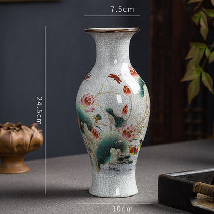 Vase Chinois Avec Signature Et Motif 