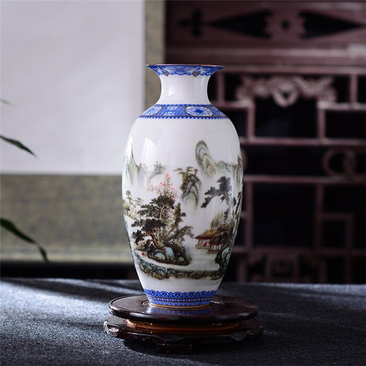 Vase Chinois Bleu Blanc Pas Cher