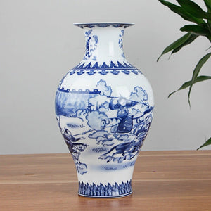 Vase Chinois Céramique Bleu