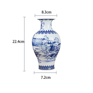 Vase Chinois Céramique Bleu Blanc Poterie Décorative