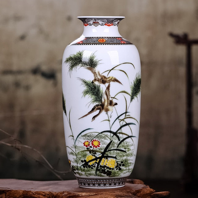 Vase Chinois Décor Oiseaux
