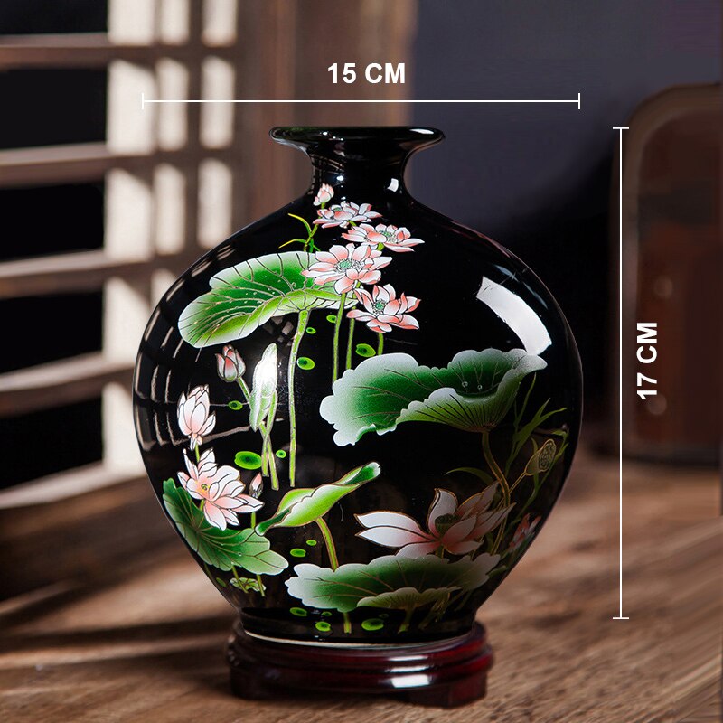 Vase Chinois Noir Poterie Décoration