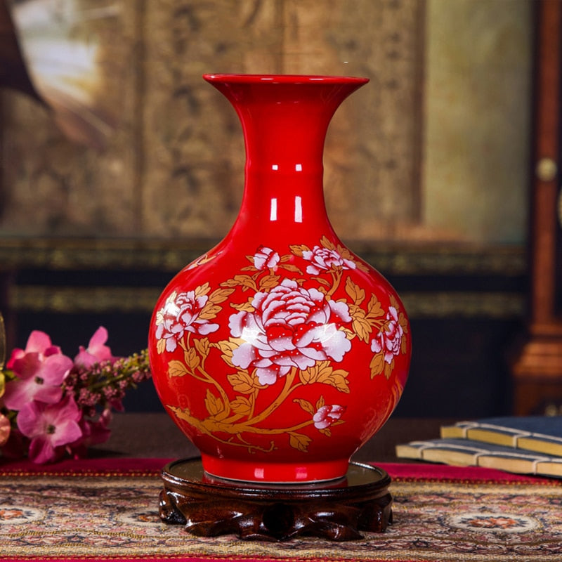 Vase Chinois Rouge